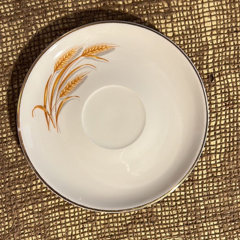Golden Wheat Saucers, Made In The USA, 22 K Gold (5 Total)